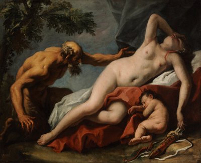 Venus en Satyr door Sebastiano Ricci